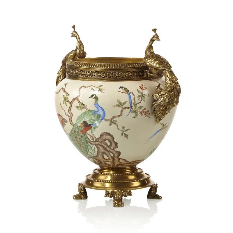 European-Style American Peacock Ceramic Decoration
