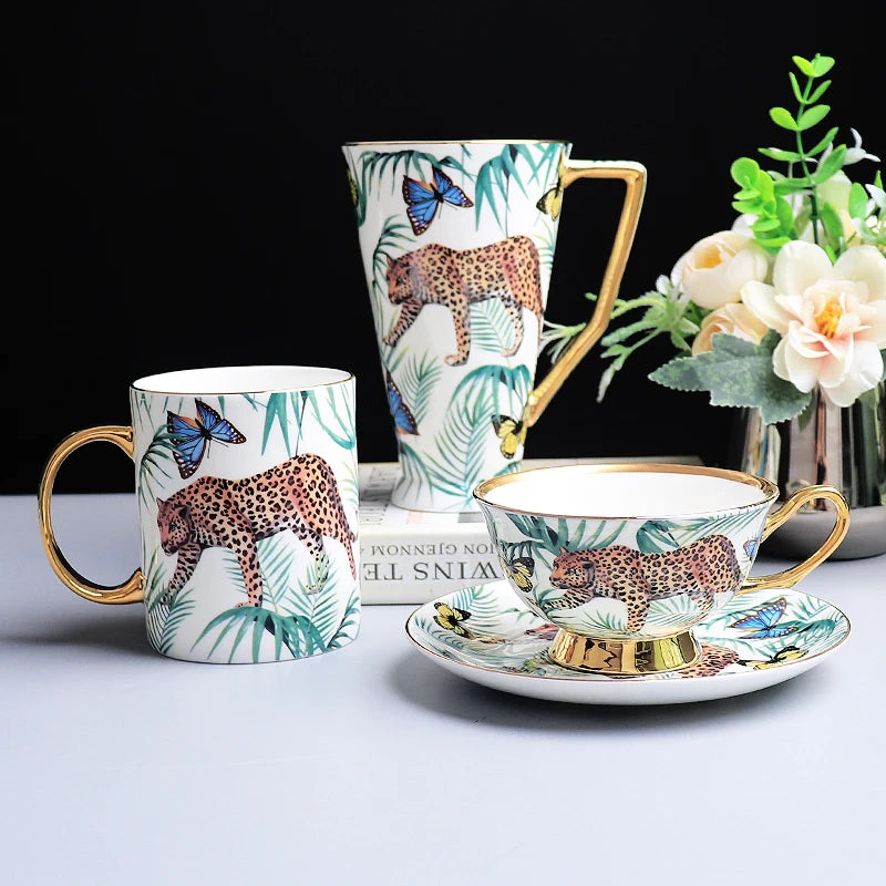 Europe Luxury Bone Coffee Mug Cup Set