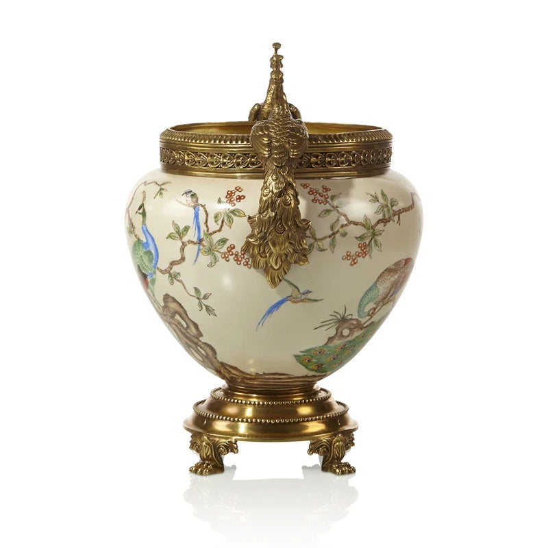 European-Style American Peacock Ceramic Decoration