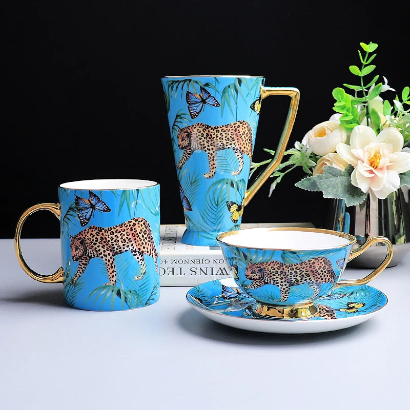 Europe Luxury Bone Coffee Mug Cup Set