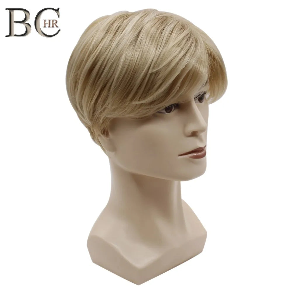 BCHR Short Mens Blonde Wigs