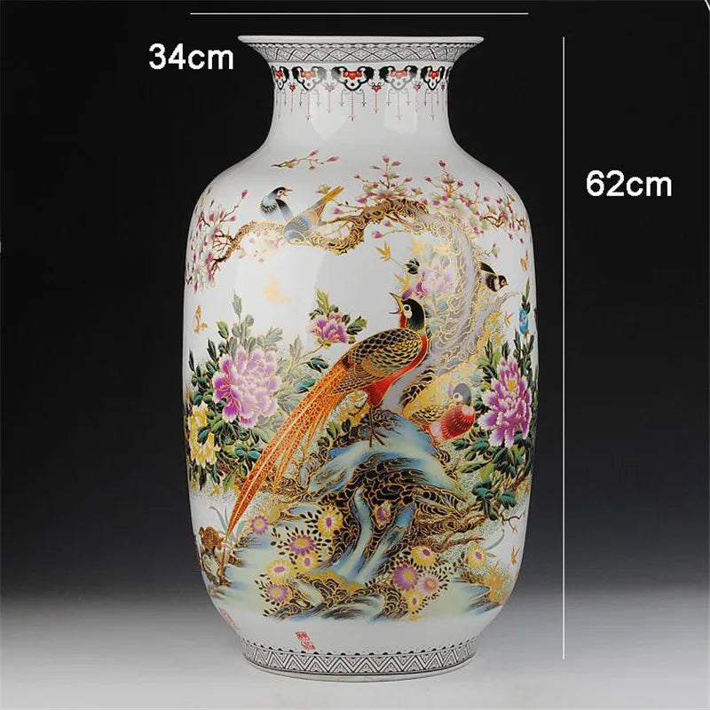 Jingdezhen Ceramic Gold Pheasant Vase