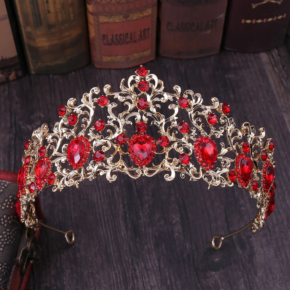 KMVEXO Forest Leaf Crystal Tiara