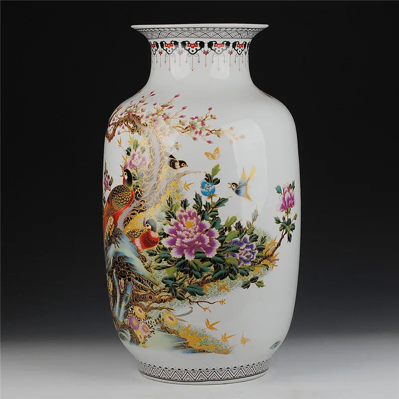 Jingdezhen Ceramic Gold Pheasant Vase