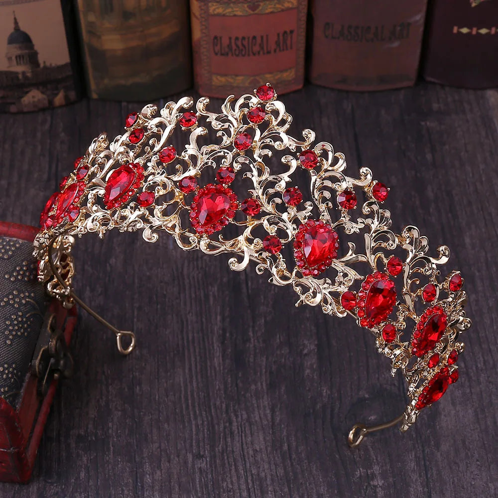 KMVEXO Forest Leaf Crystal Tiara