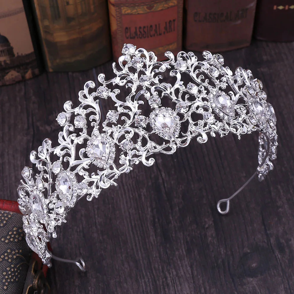 KMVEXO Forest Leaf Crystal Tiara