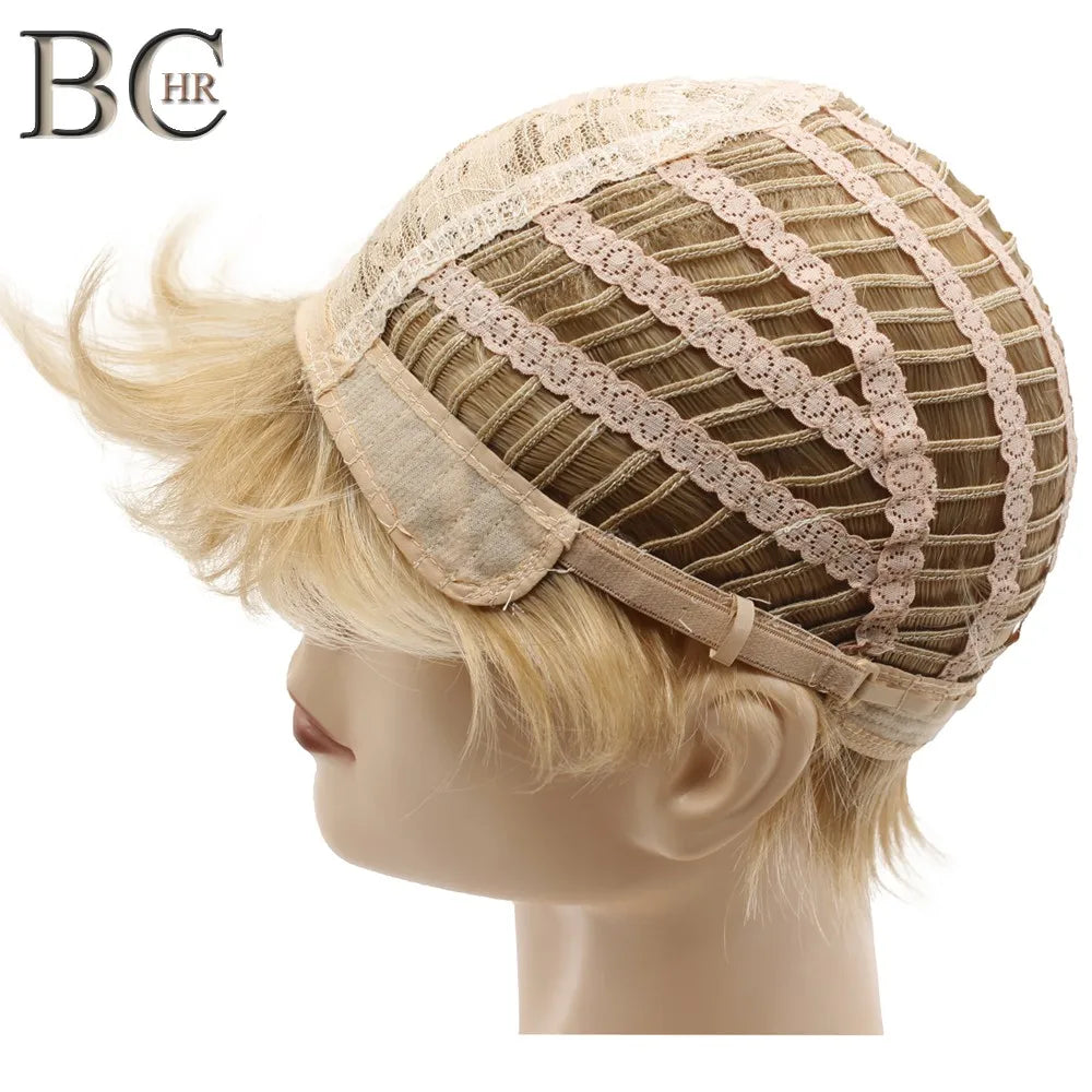 BCHR Short Mens Blonde Wigs