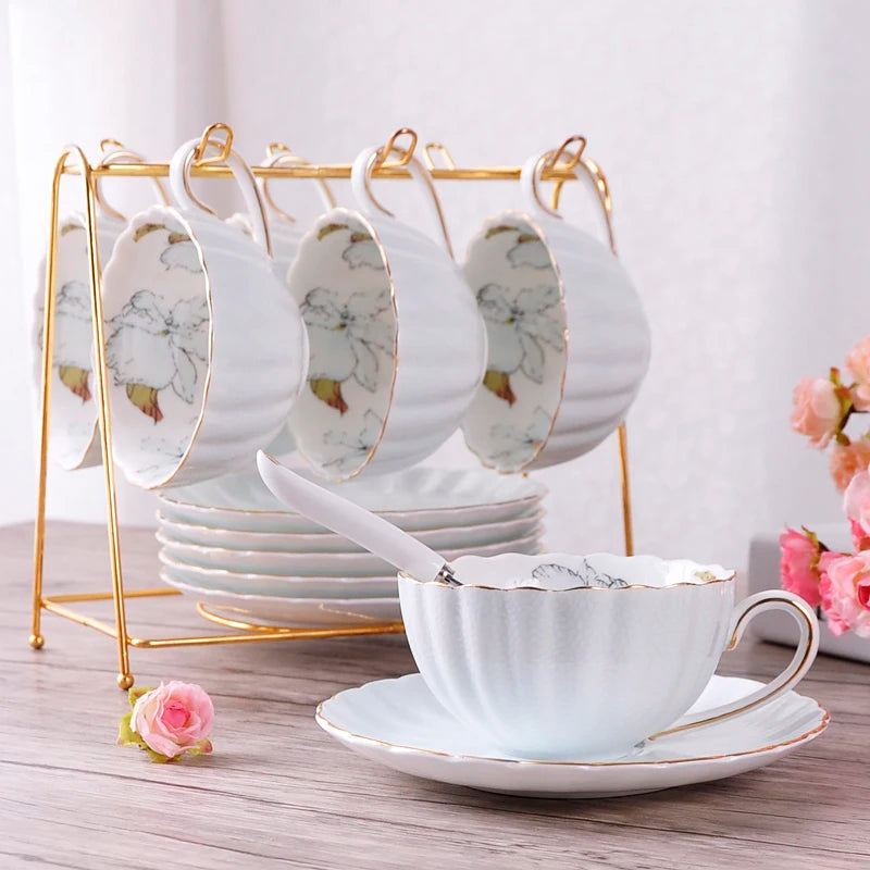 Pink Romantic Pumpkin Coffee Cup Set