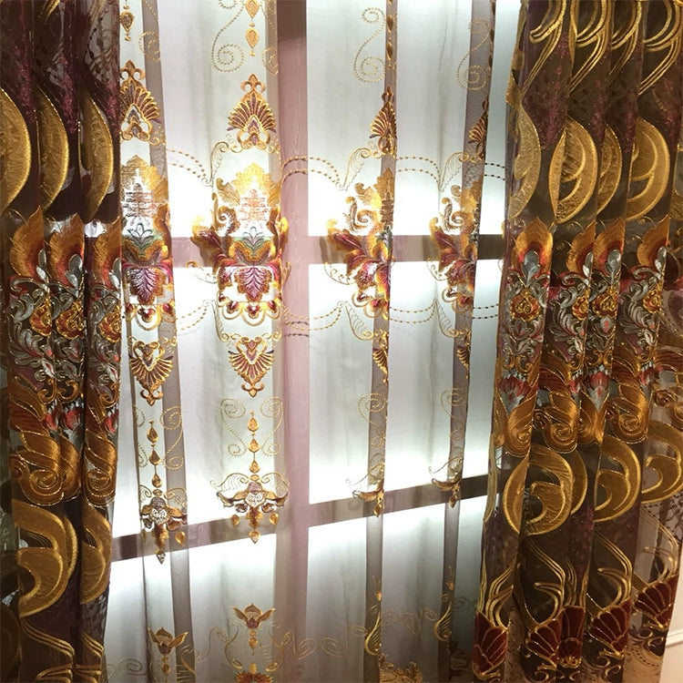 European Chenille Cut Out Embroidered Curtain