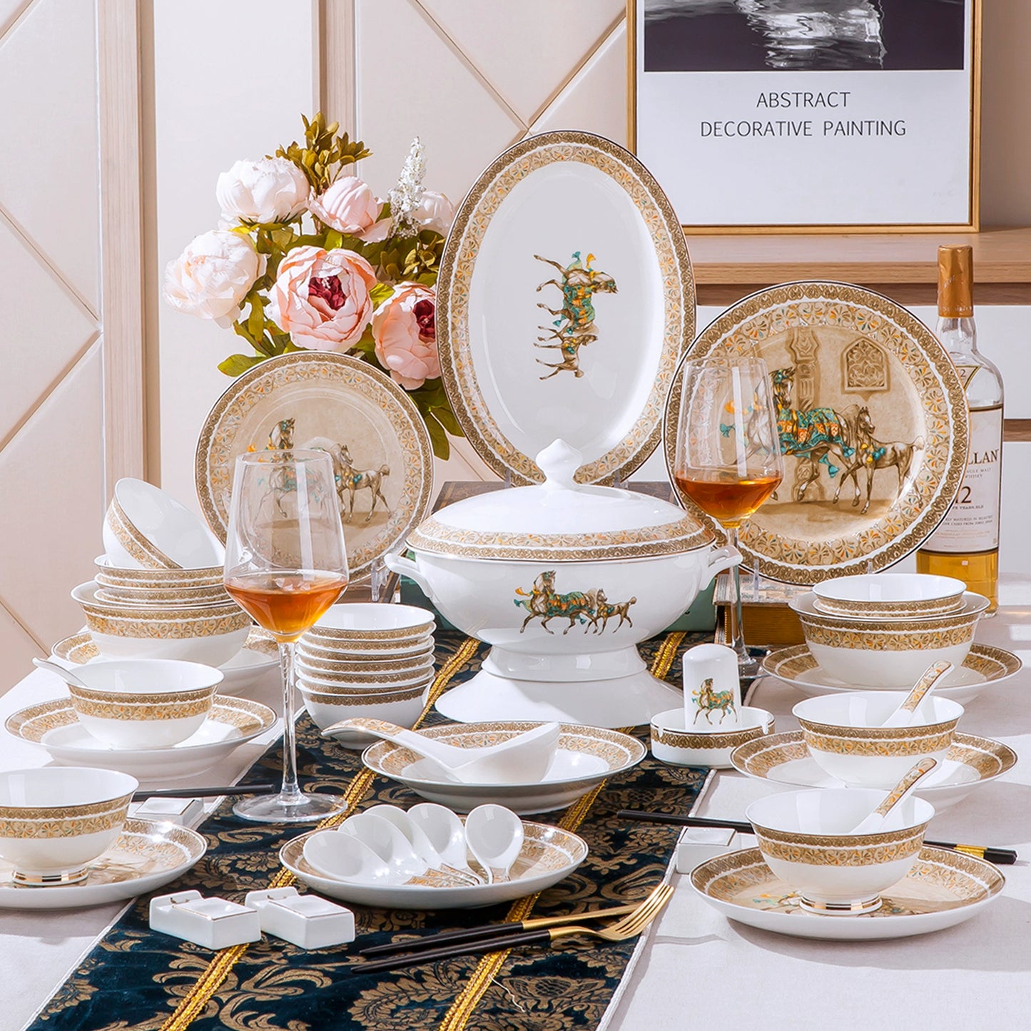 Jingdezhen Bone China Tableware Suit Plate Set