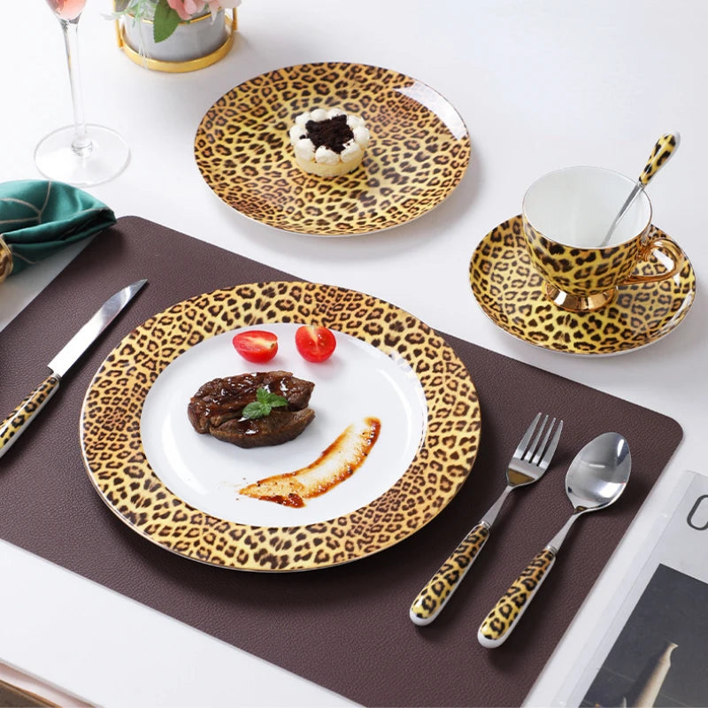 Leopard Pattern Bone China Coffee Tea Cup