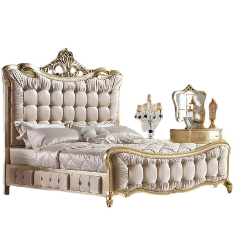 French carved light luxury bed