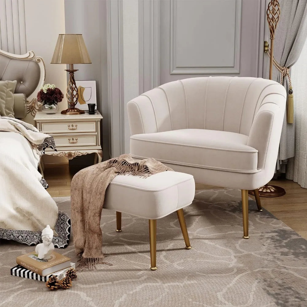 Chair With Golden Metal Leg