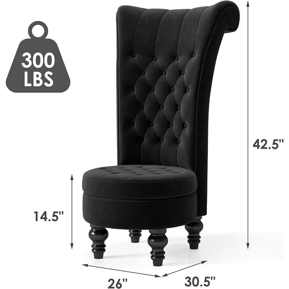 Retro High Back Armless Chair