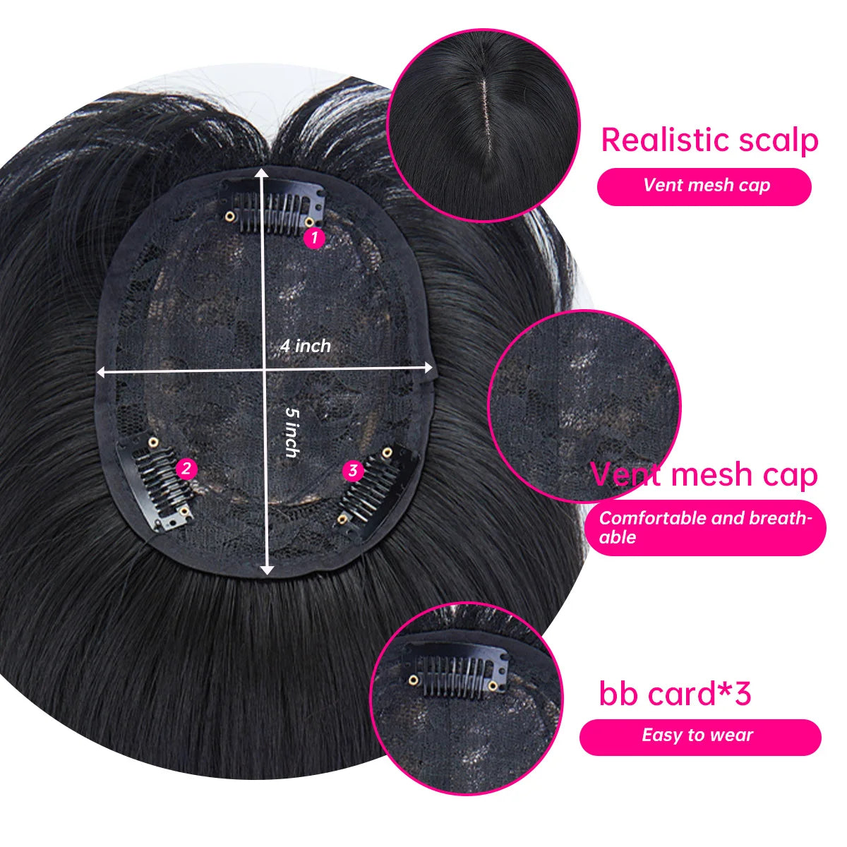 Long Natural straight Wig with Fluffy Bangs