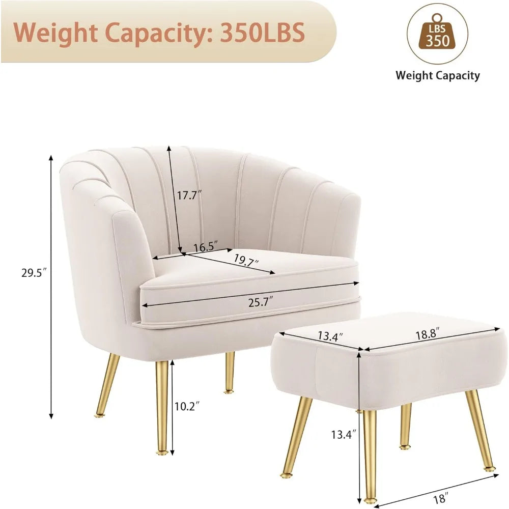 Chair With Golden Metal Leg