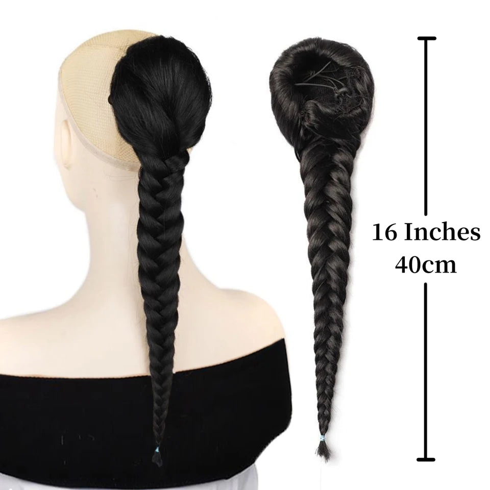 Synthetic Hair Braided Fishtail Ponytail Clip In Hair Extension