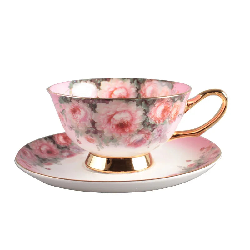British Bone Porcelain Coffee Cup and Saucer Set