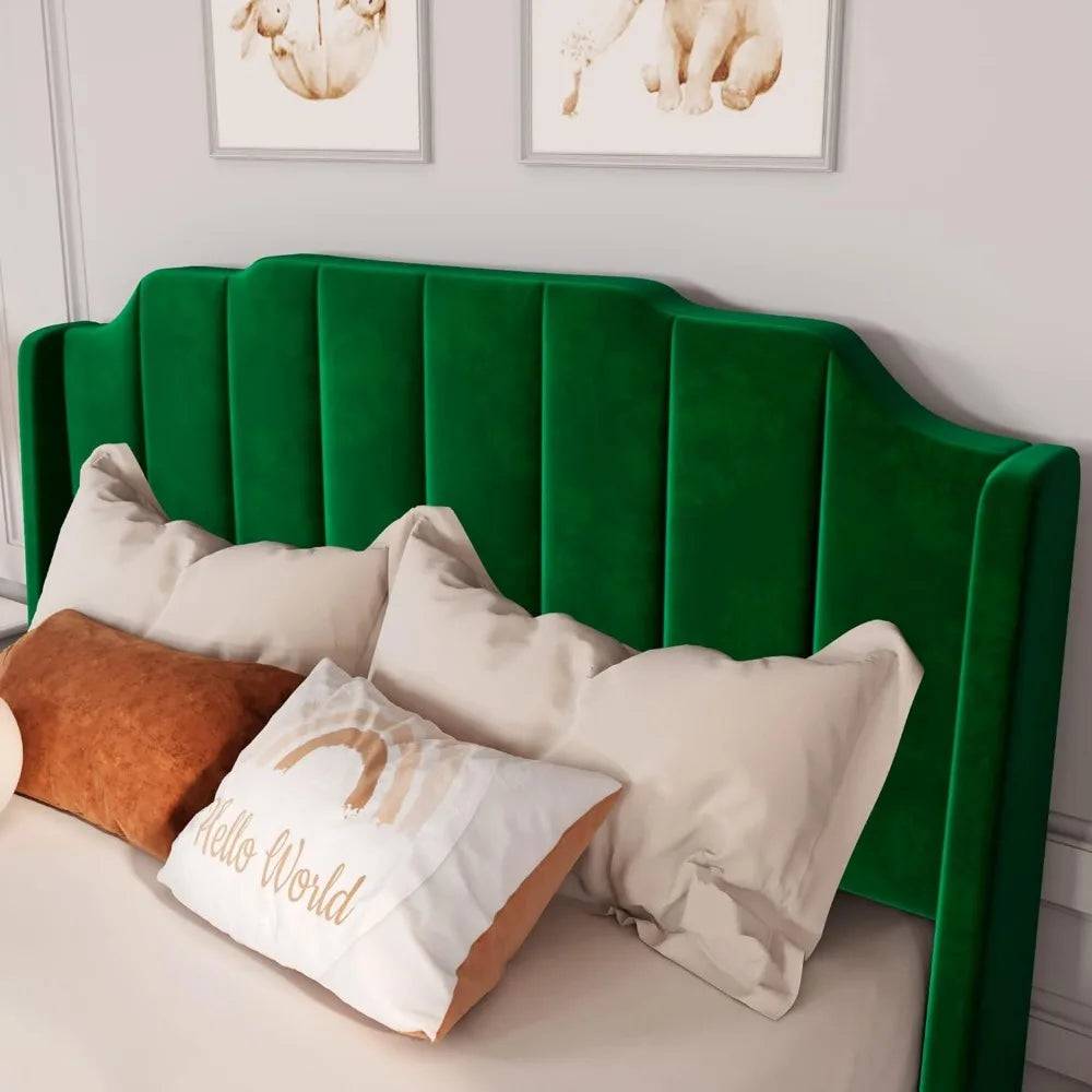 Allewie Queen Size Velvet Bed Frame