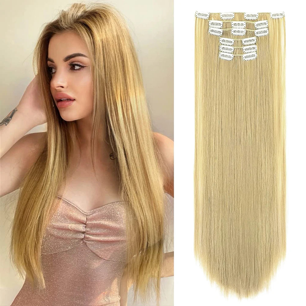 Women Long Straight Synthetic Hair Extension