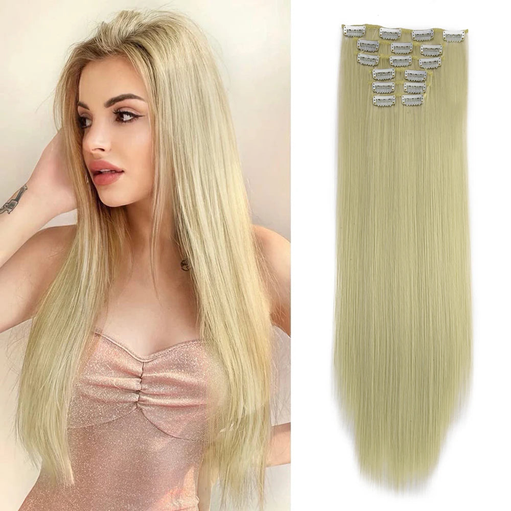 Women Long Straight Synthetic Hair Extension