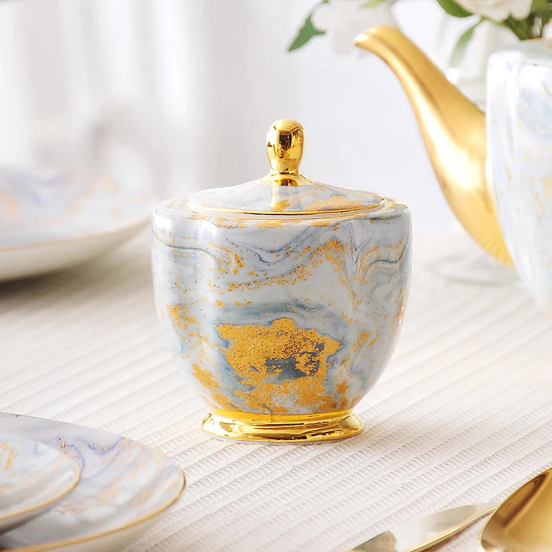 European Light Luxury Bone China Coffee Cup and Saucer Set