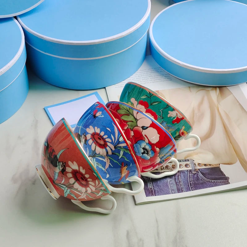 Bone China Dessert Plate Coffee Cup Set