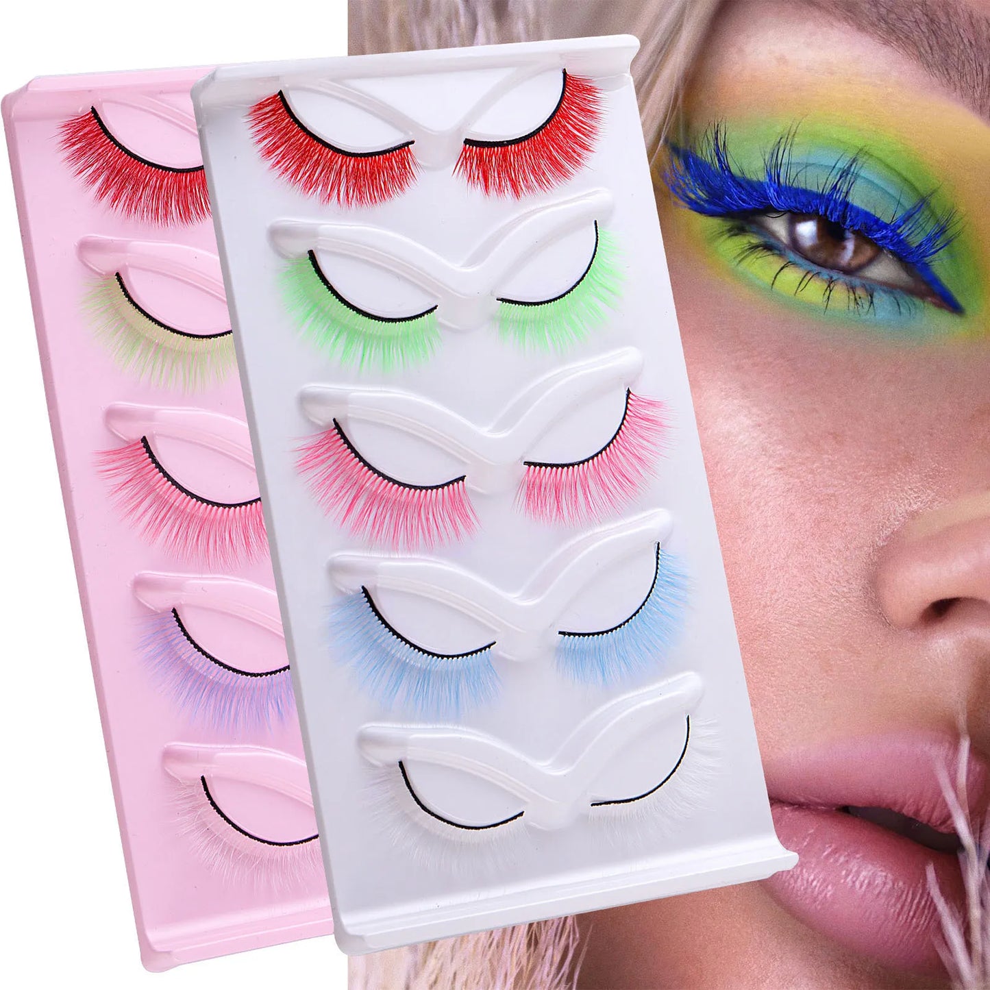 Mix Color Rainbow Eyelashes Set