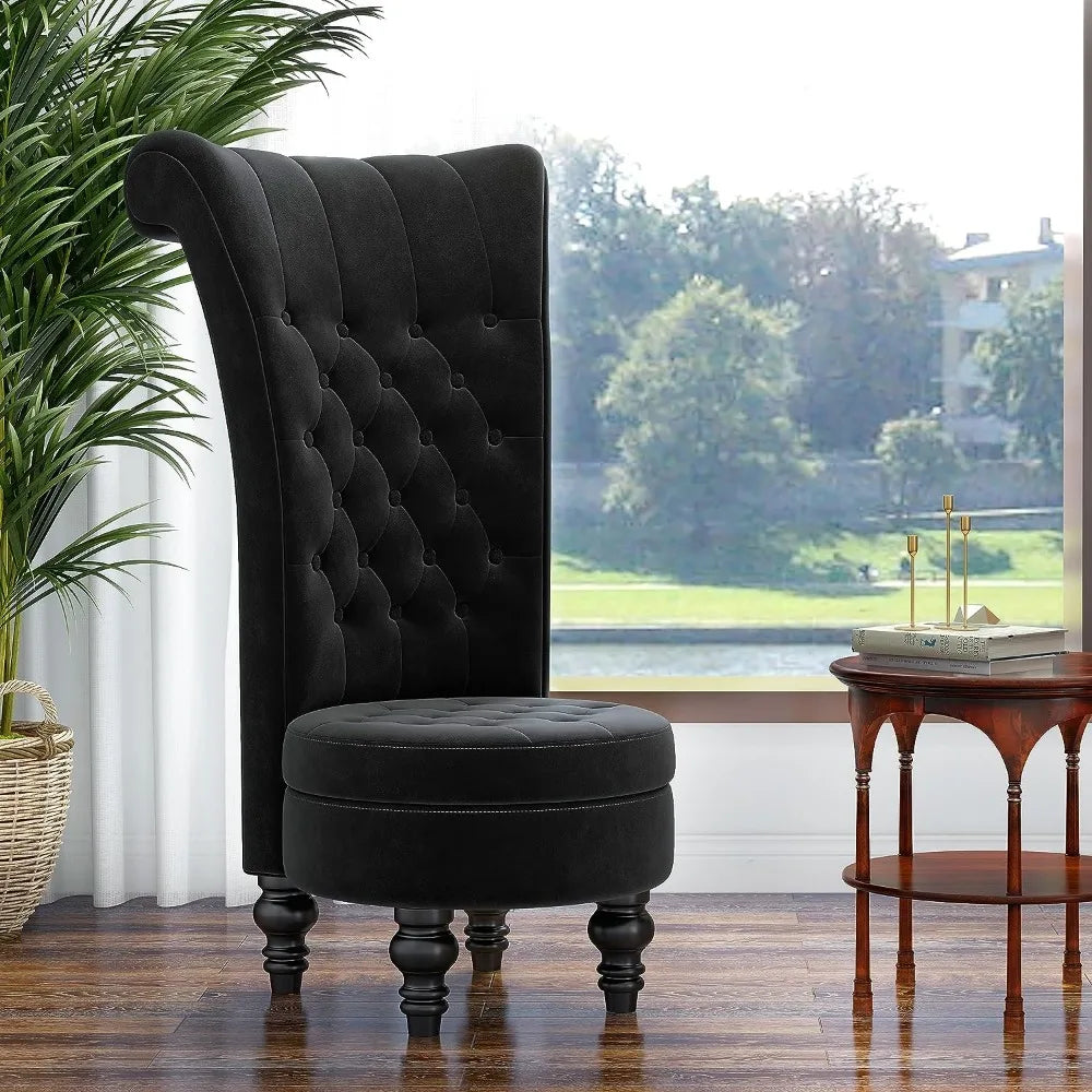 Retro High Back Armless Chair