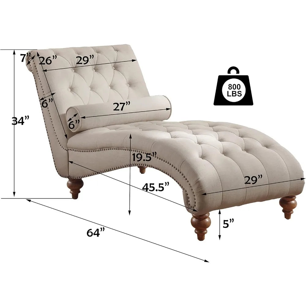 Chaise longue upholstered in linen Chair