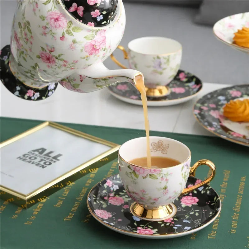 Pastoral Flower Bone China Tea aSet