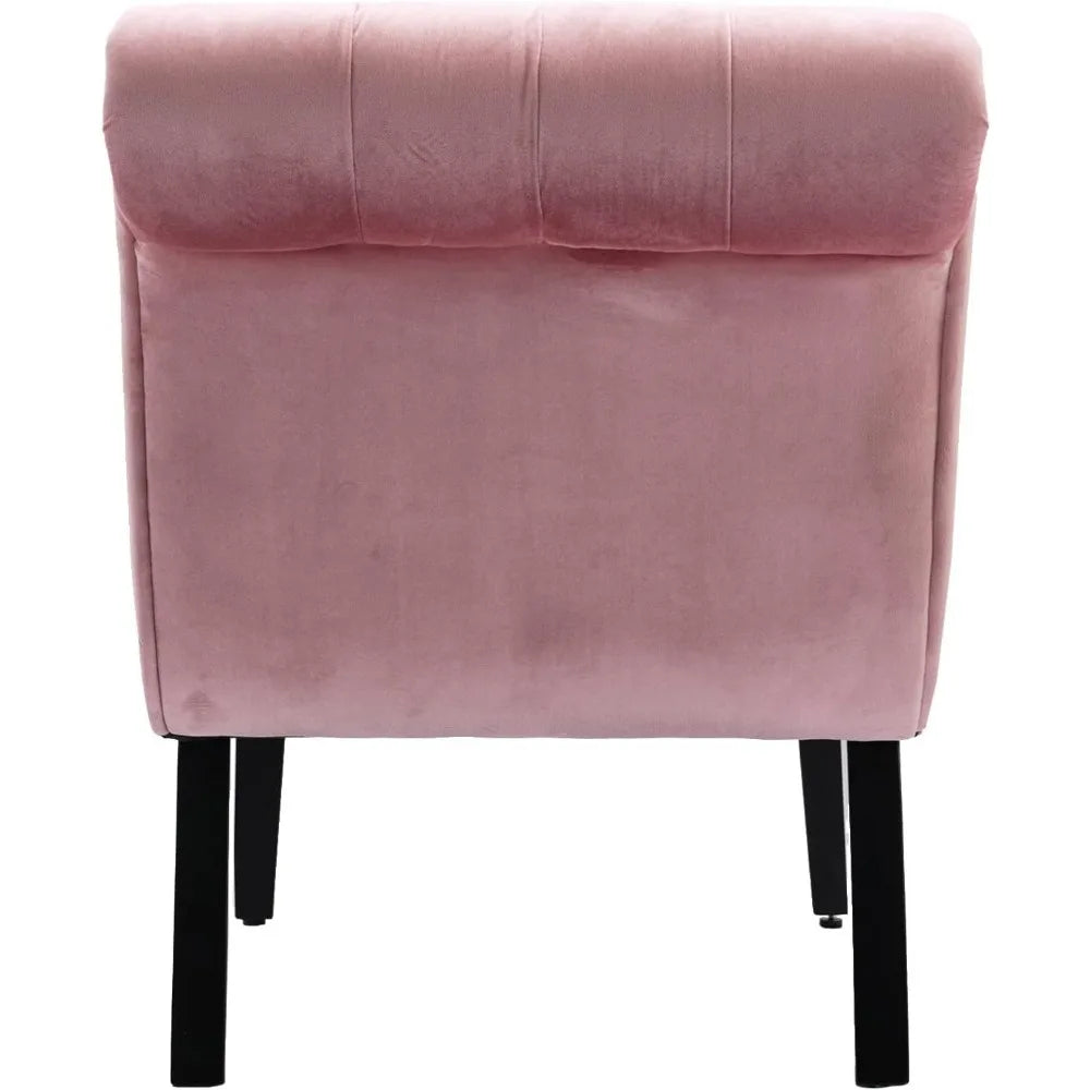 Chaise Lounge Pink Velvet Accent Chair