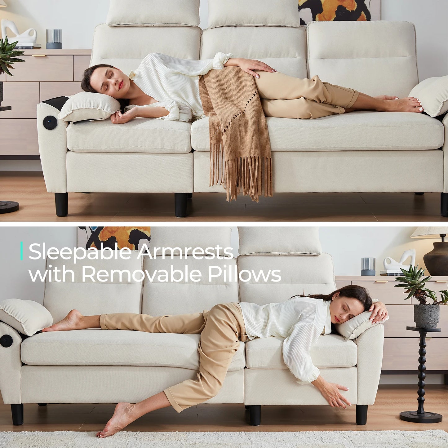LINSY HOME L Shaped Sectional Sofa
