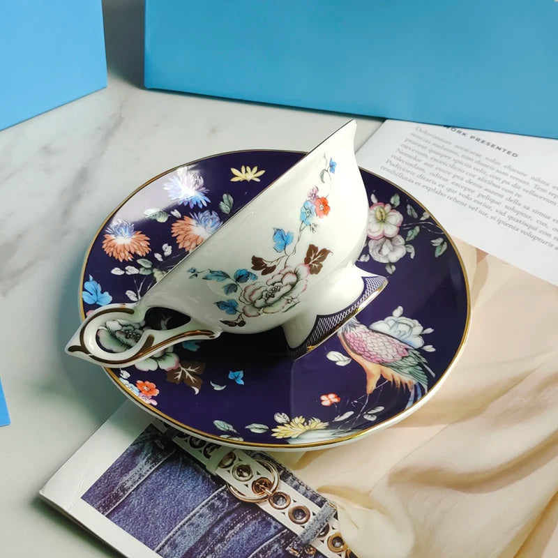 Bone China Dessert Plate Coffee Cup Set