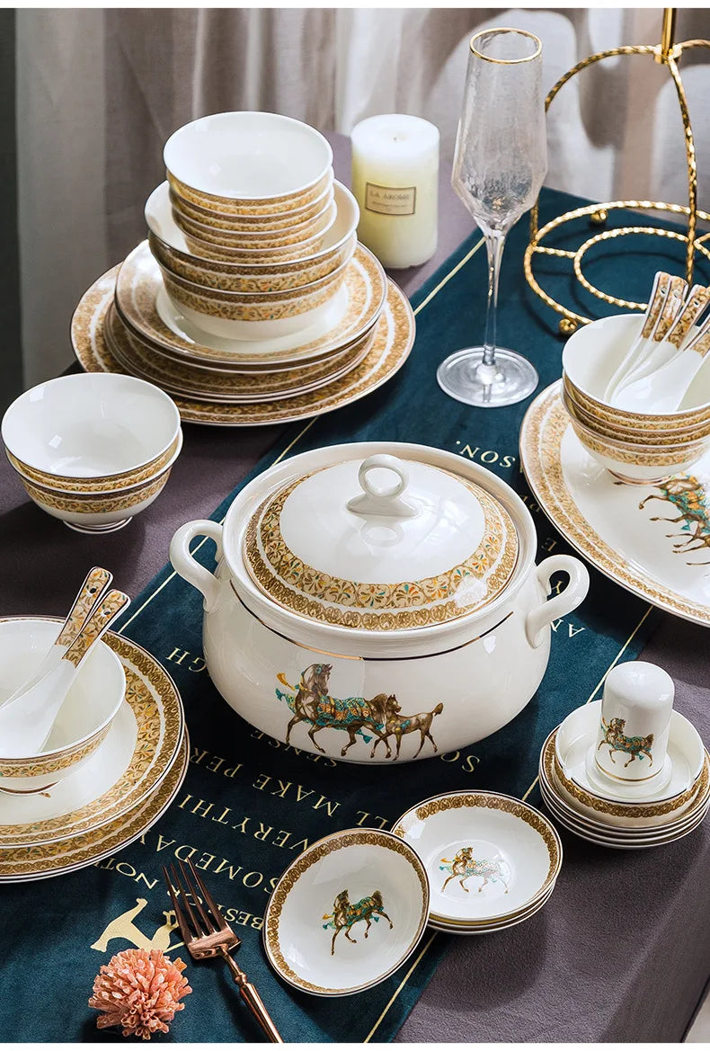 Jingdezhen bone china plate set