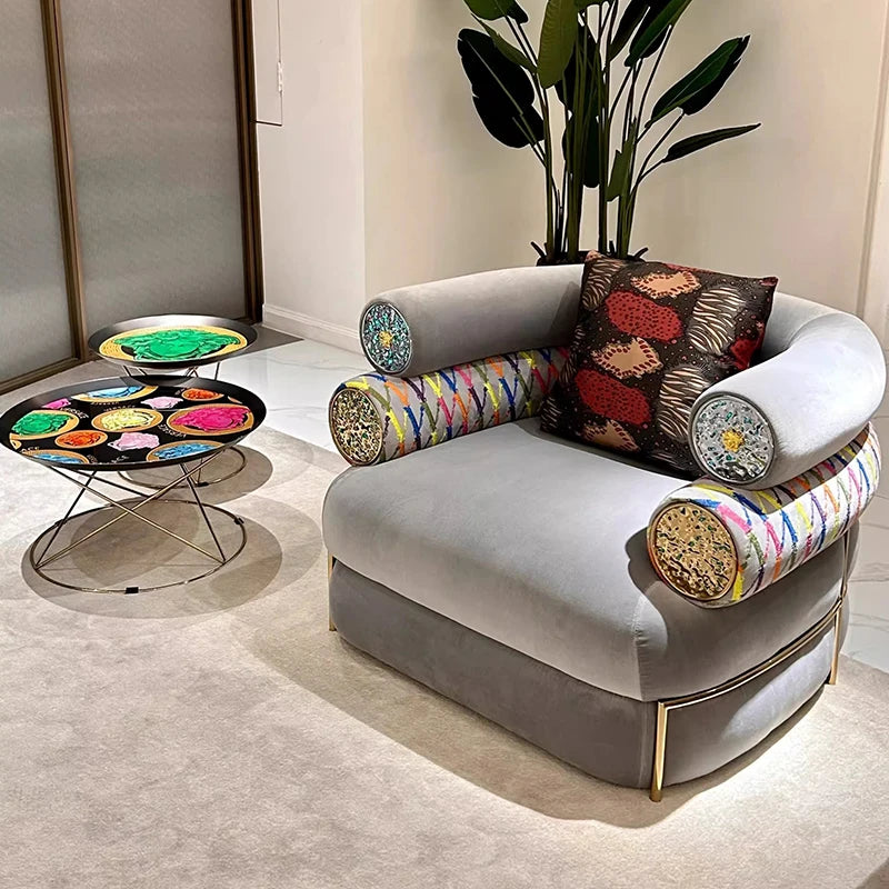 Soft Fancy Unique Sofa Modern Puffs Sofa