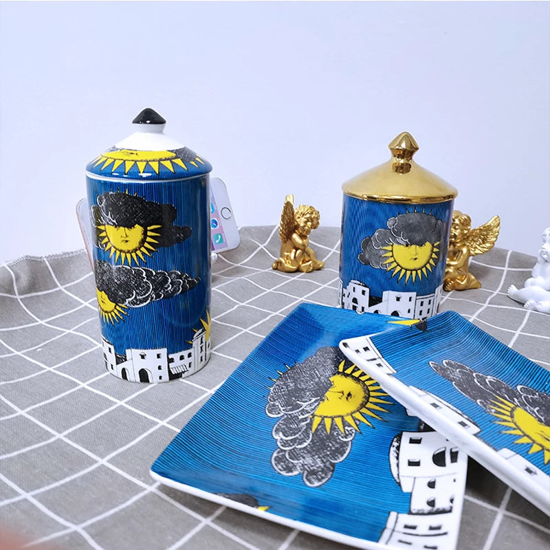 Sun Ceramic Decorative Jar Ornament