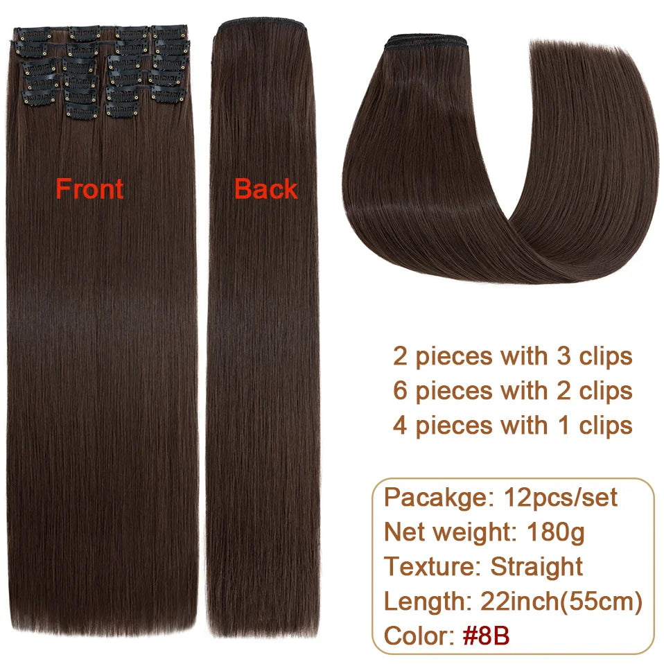 BENEHAIR Straight Clip in hair extensions
