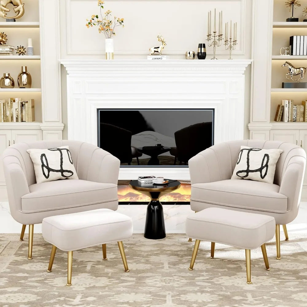 Chair With Golden Metal Leg