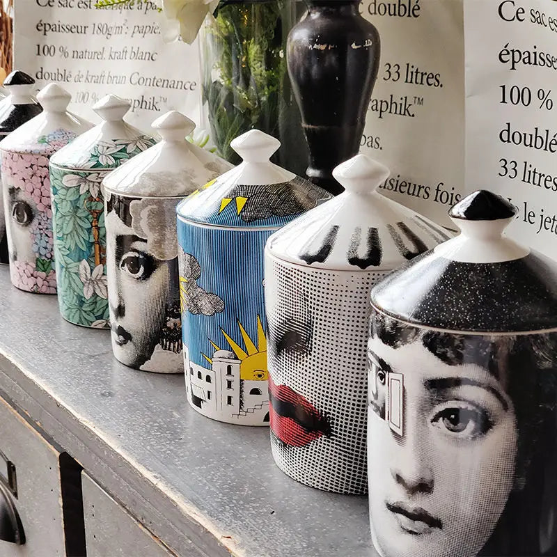 Lady Face DIY Empty Candle Holder Bottle