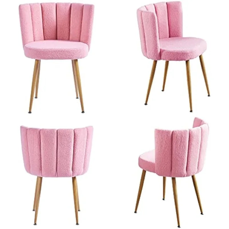 Pink Sherpa Accent Chairs Set of 2