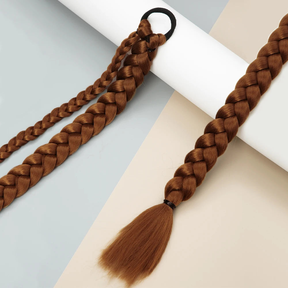 Long Synthetic Braided Ponytail Hair Extensions
