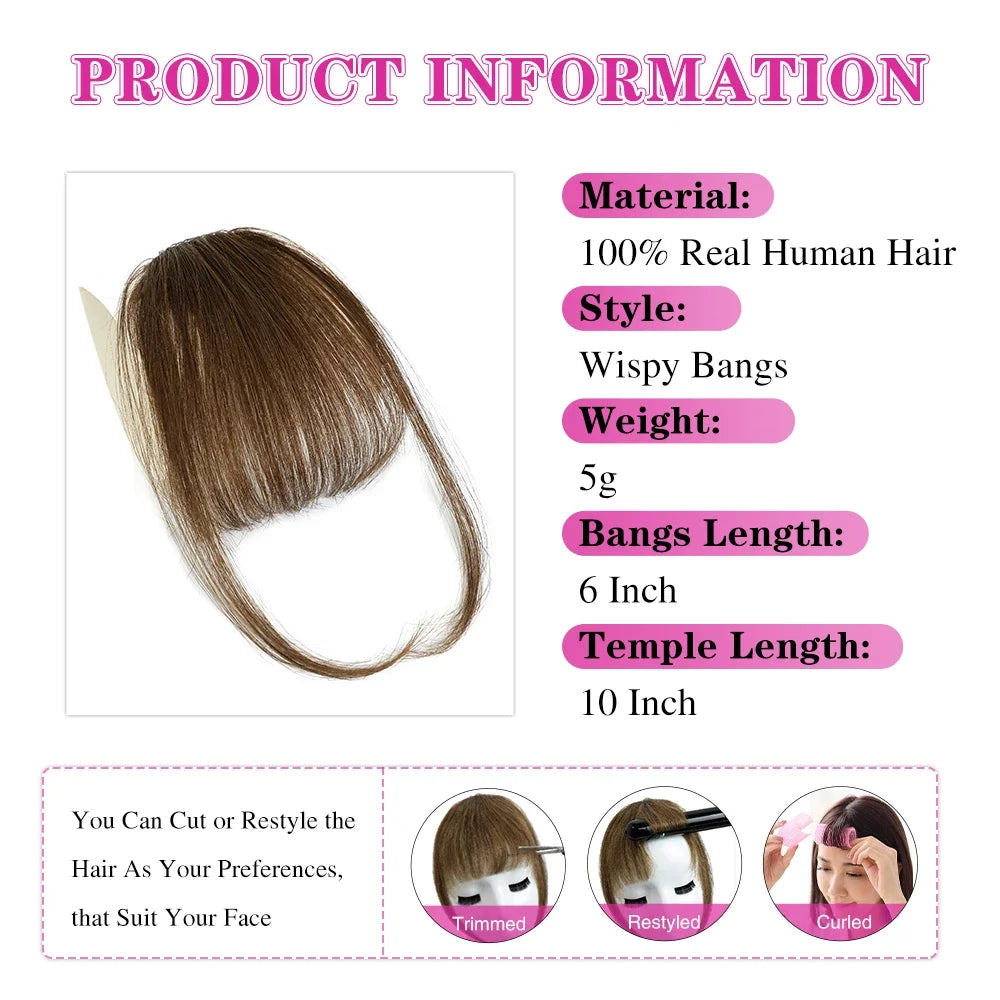Clip in Bangs Human Hair Extensions