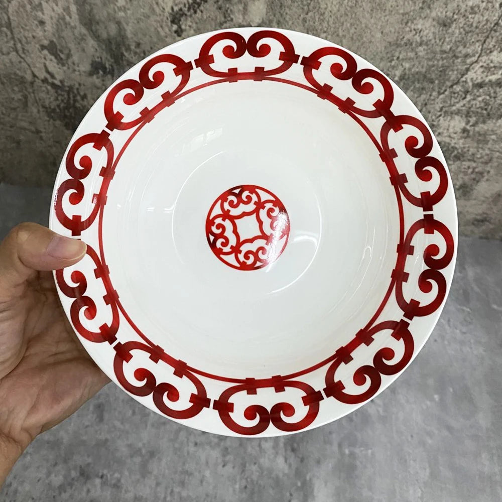 Big Handpainted Nordic Ceramic Bowls For Ramen Noodle