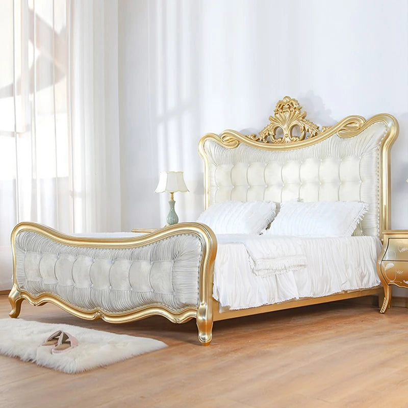 French carved light luxury bed