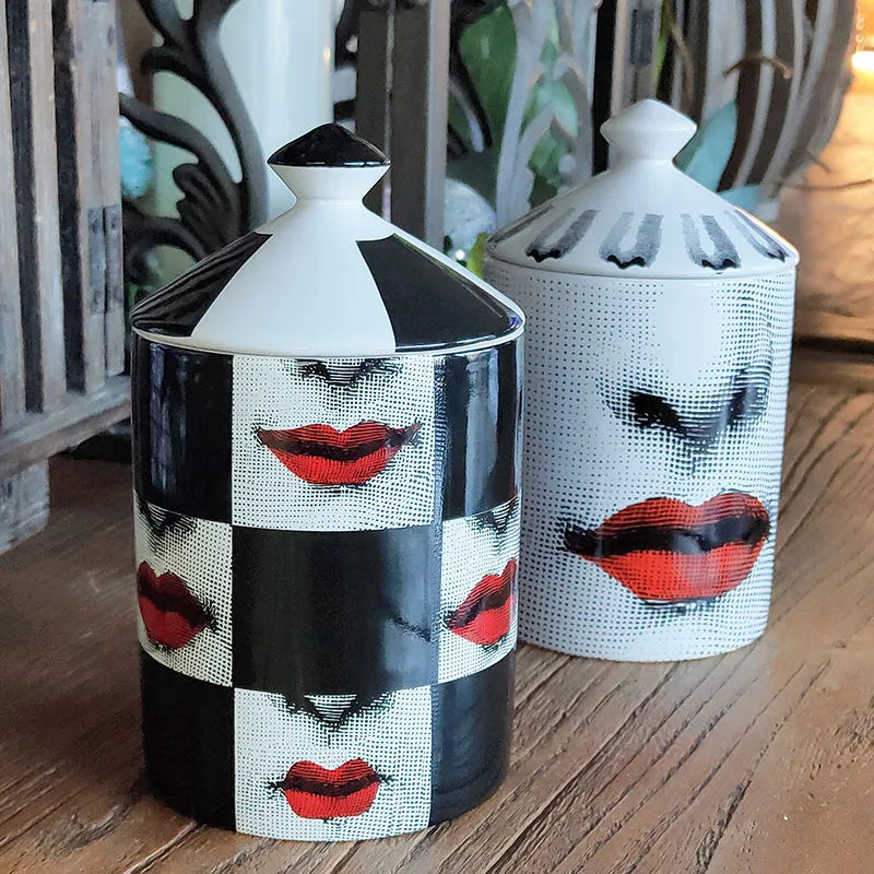 Lady Face DIY Empty Candle Holder Bottle