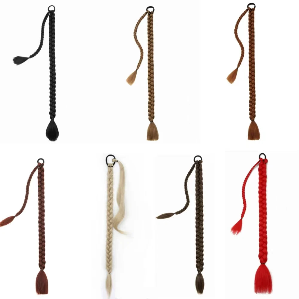 Long Synthetic Braided Ponytail Hair Extensions