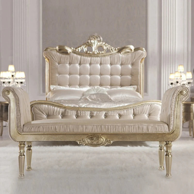 French carved light luxury bed