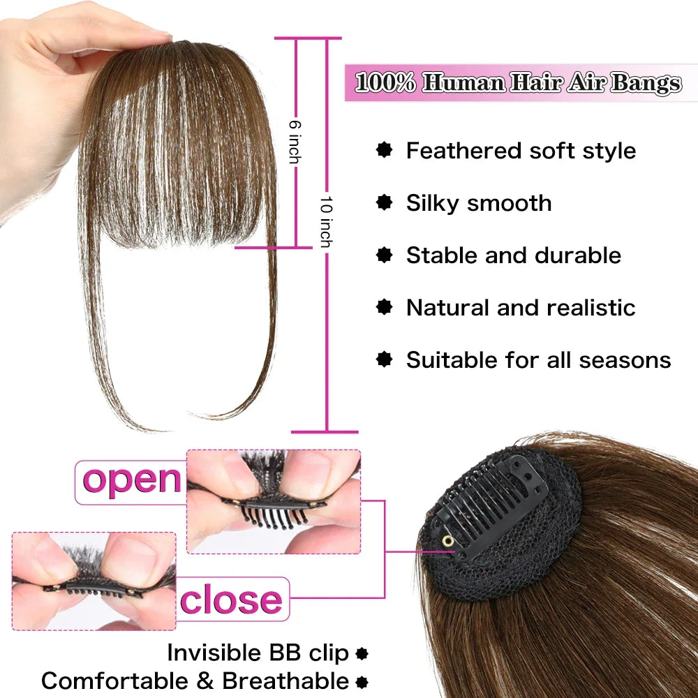 Clip in Bangs Human Hair Extensions