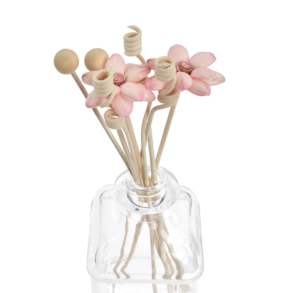 Pink Flowers Lotus Rattan Reed Diffuser Sticks